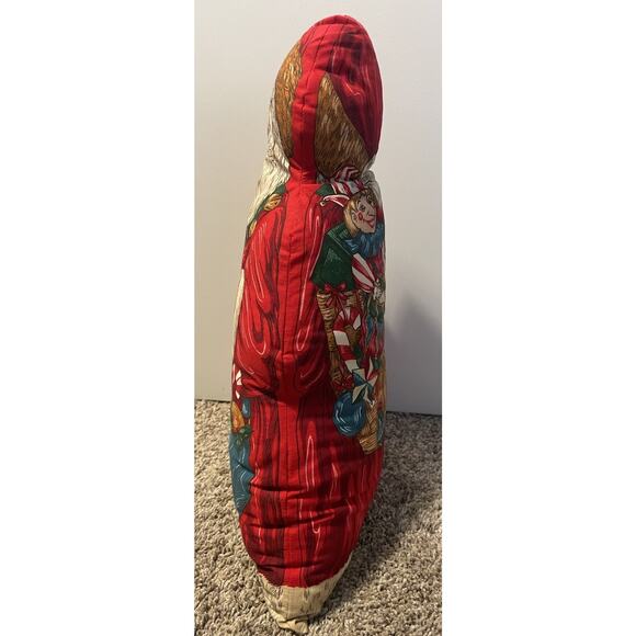 Vintage Stuffed Cloth Folk Art Christmas Santa Figurine 18" Tall Decor Handmade - Picture 4 of 7
